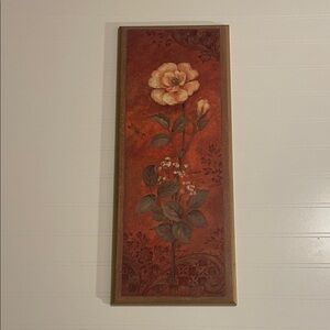 Floral Wall Art with Rose With Baby’s Breath Pamala Gladding 8x20